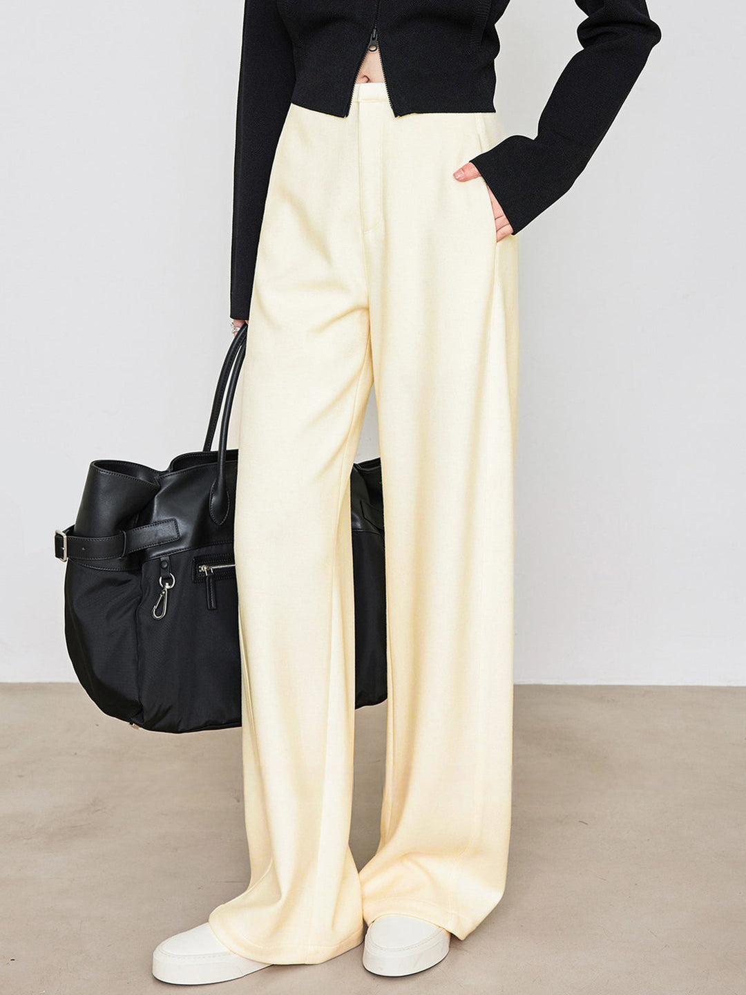 Pantalons Drapés Minimalistes à Poches