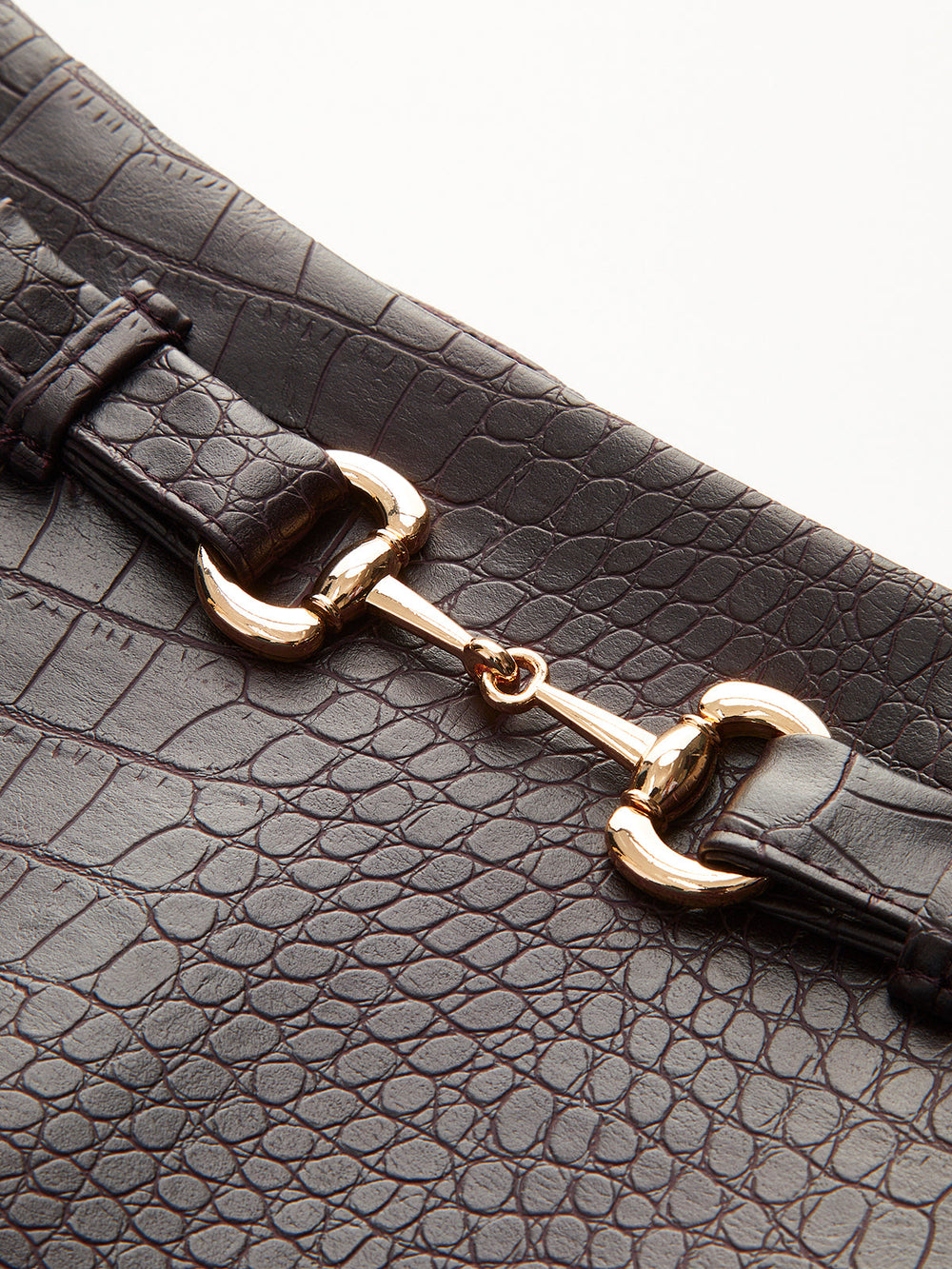 Jupe en faux cuir texturé crocodile
