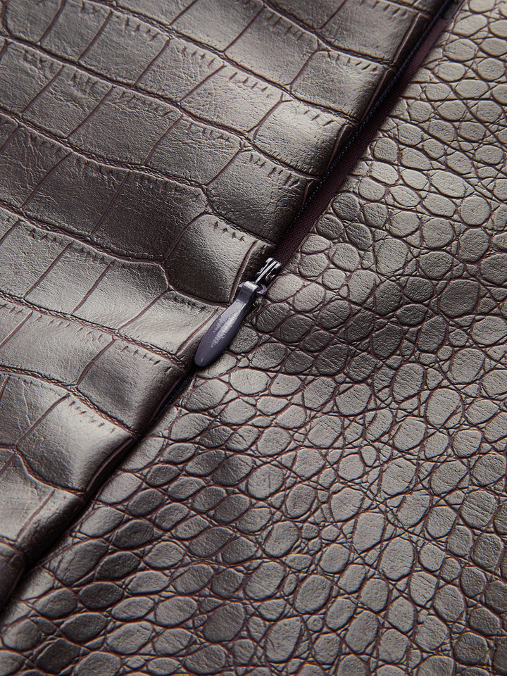 Jupe en faux cuir texturé crocodile