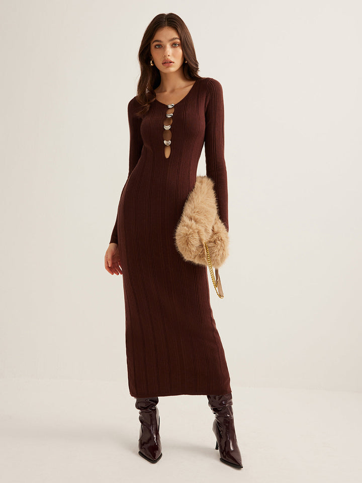 Robe Longue Coupe Ajustée Découpée