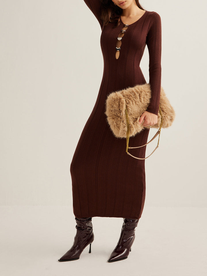 Robe Longue Coupe Ajustée Découpée