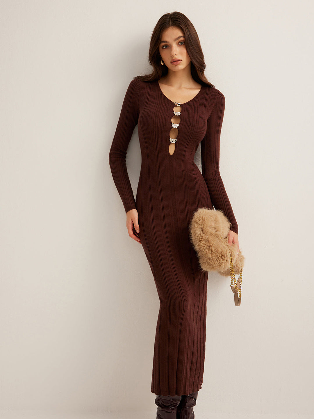Robe Longue Coupe Ajustée Découpée