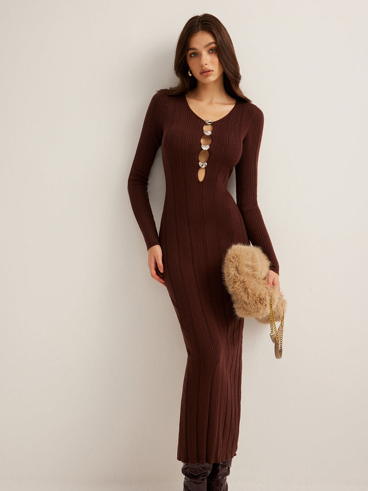Robe Longue Coupe Ajustée Découpée
