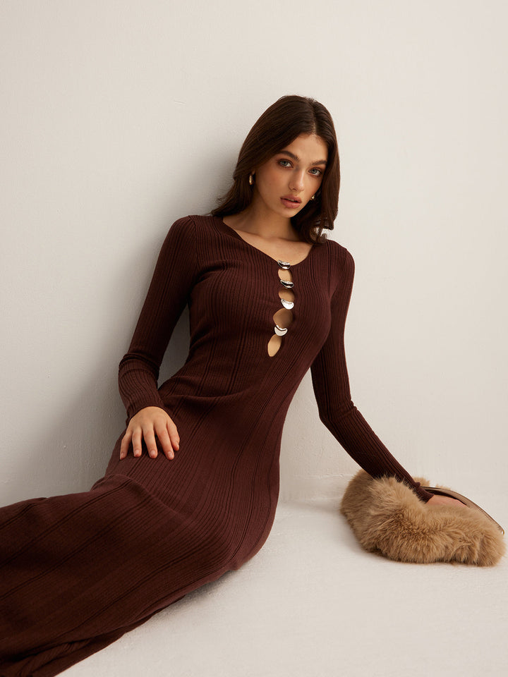 Robe Longue Coupe Ajustée Découpée