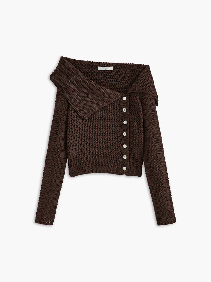 Haut en tricot à poitrine asymétrique