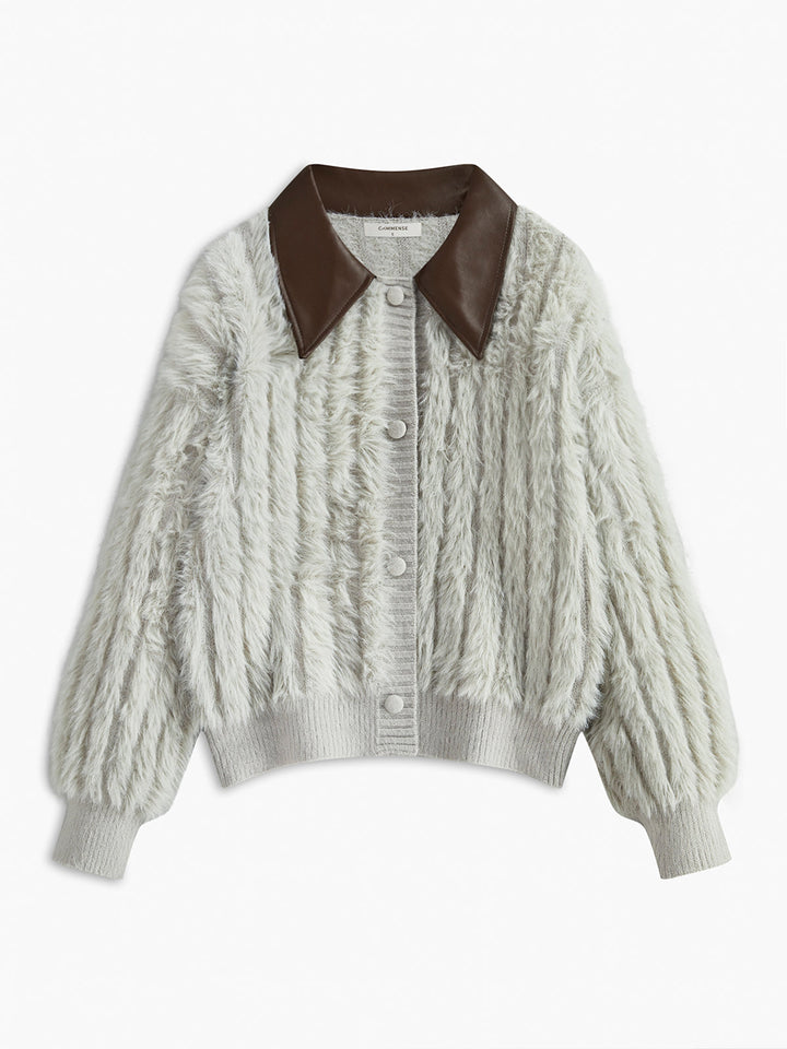 Cardigan Doux et Extensible à Col Roulé