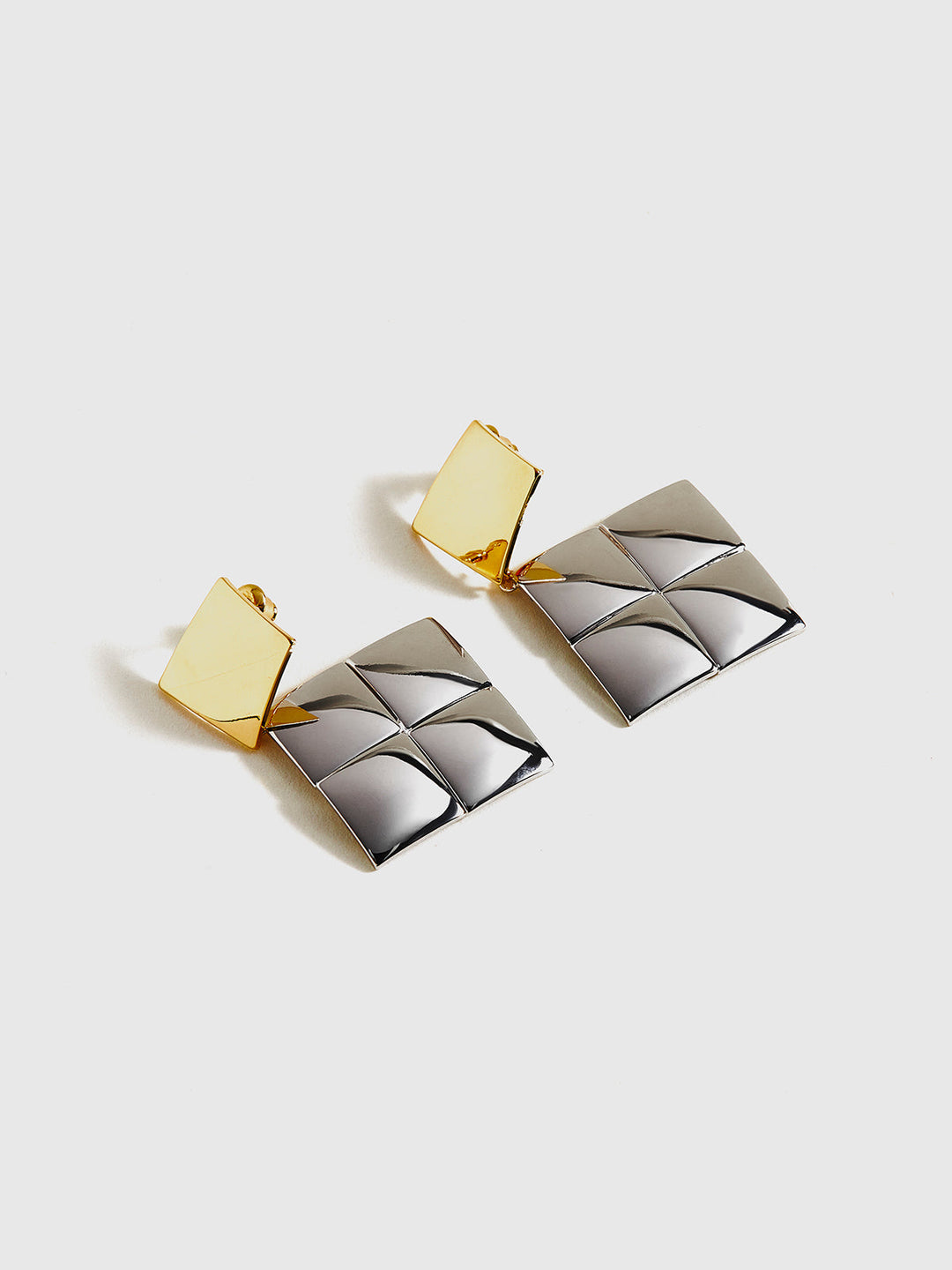 Boucles d'oreilles pendantes carrées de couleur contrastée