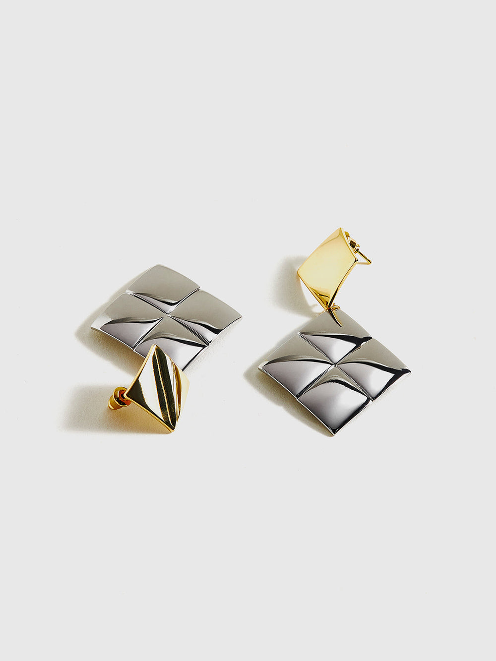 Boucles d'oreilles pendantes carrées de couleur contrastée
