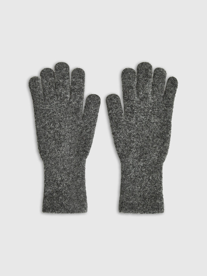 Gants Chauds Uni en Mélange de Laine