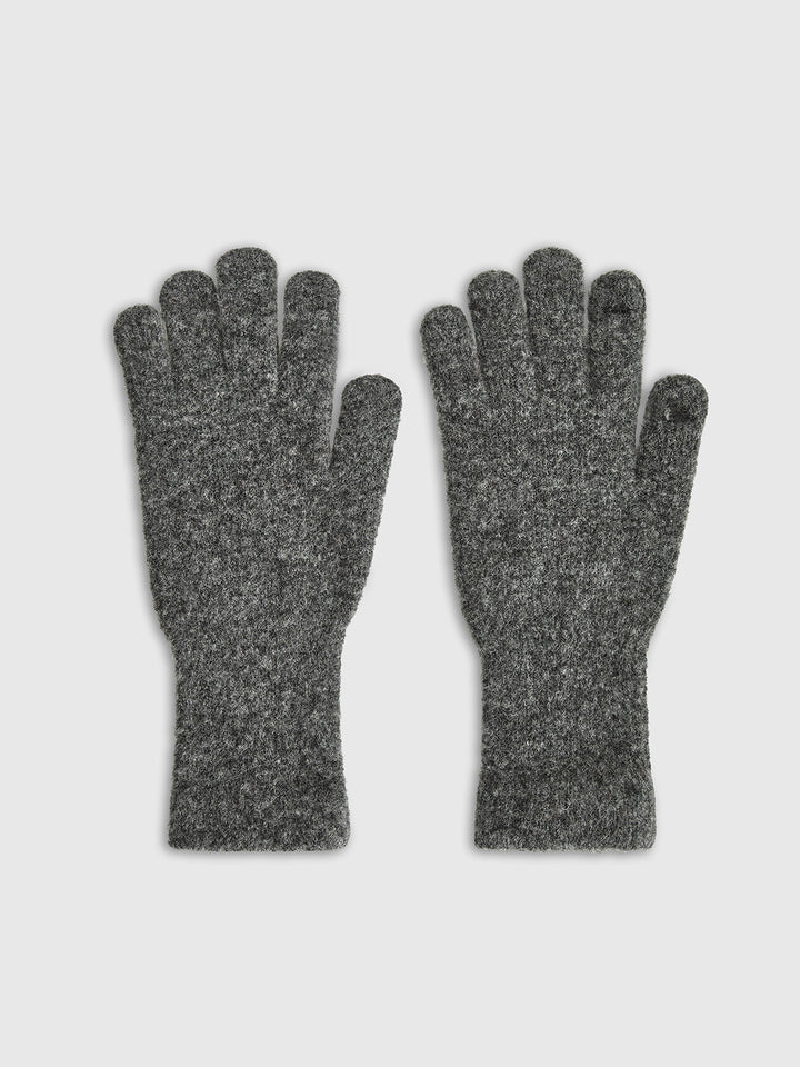 Gants Chauds Uni en Mélange de Laine
