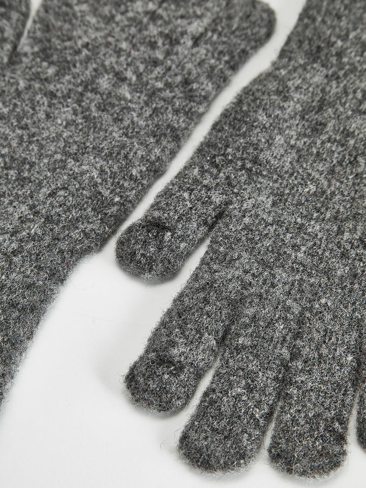 Gants Chauds Uni en Mélange de Laine