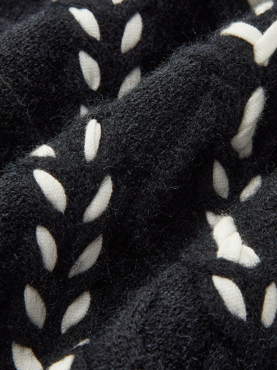 Sweater with Contrasting Binding and Ruching