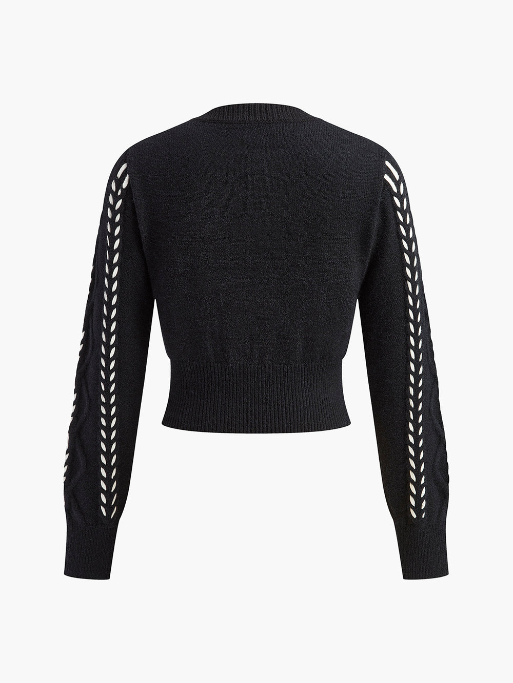 Sweater with Contrasting Binding and Ruching