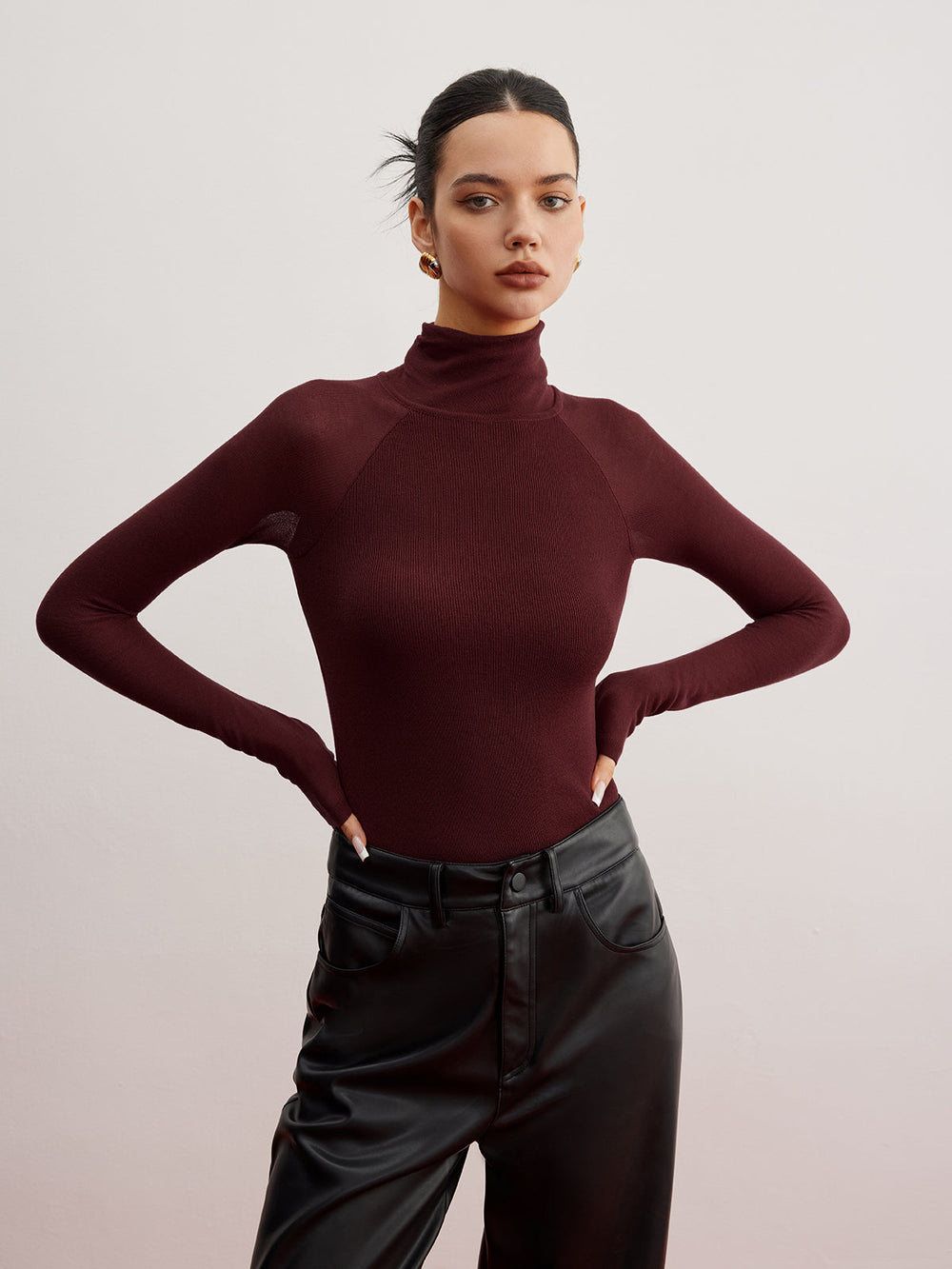Pull ajusté à manches transparentes