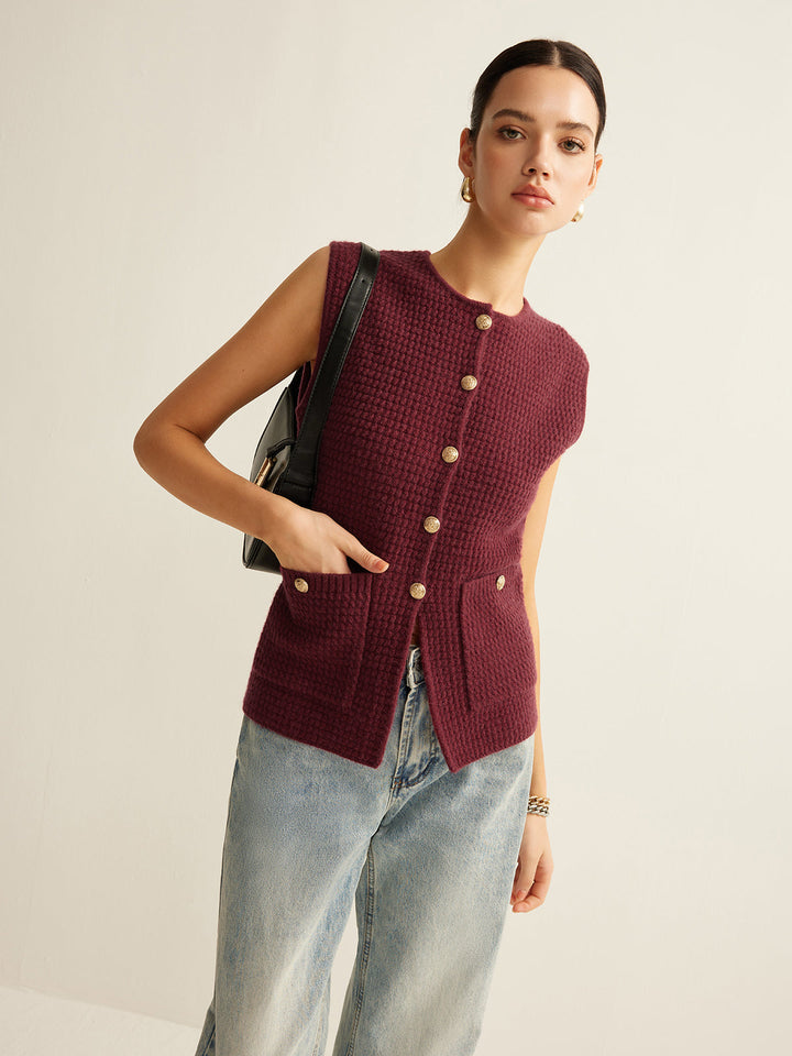 Gilet Chandail Confortable à Boutons