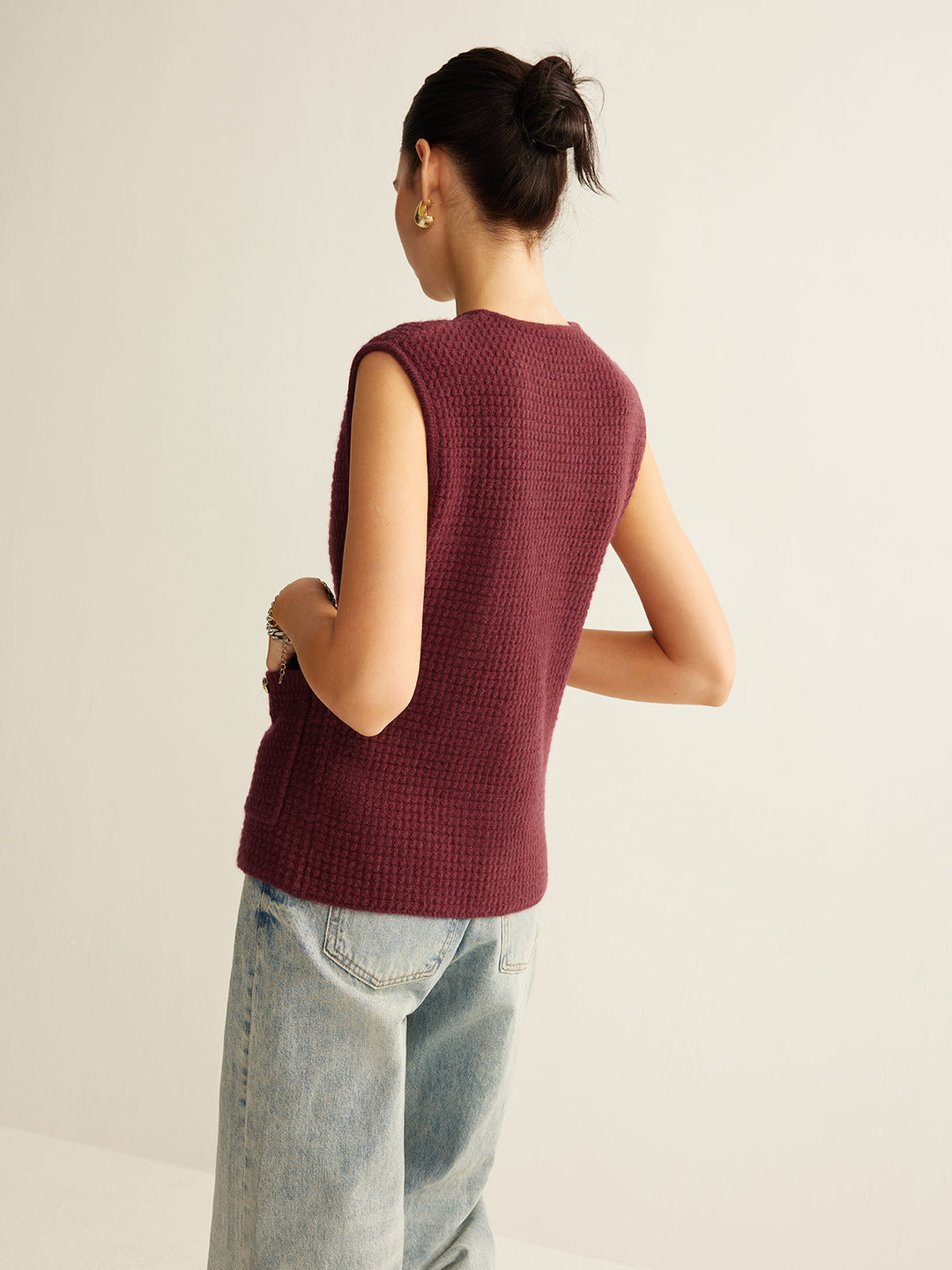 Gilet Chandail Confortable à Boutons