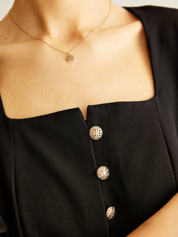 Blouse boutonnée à col carré et fente