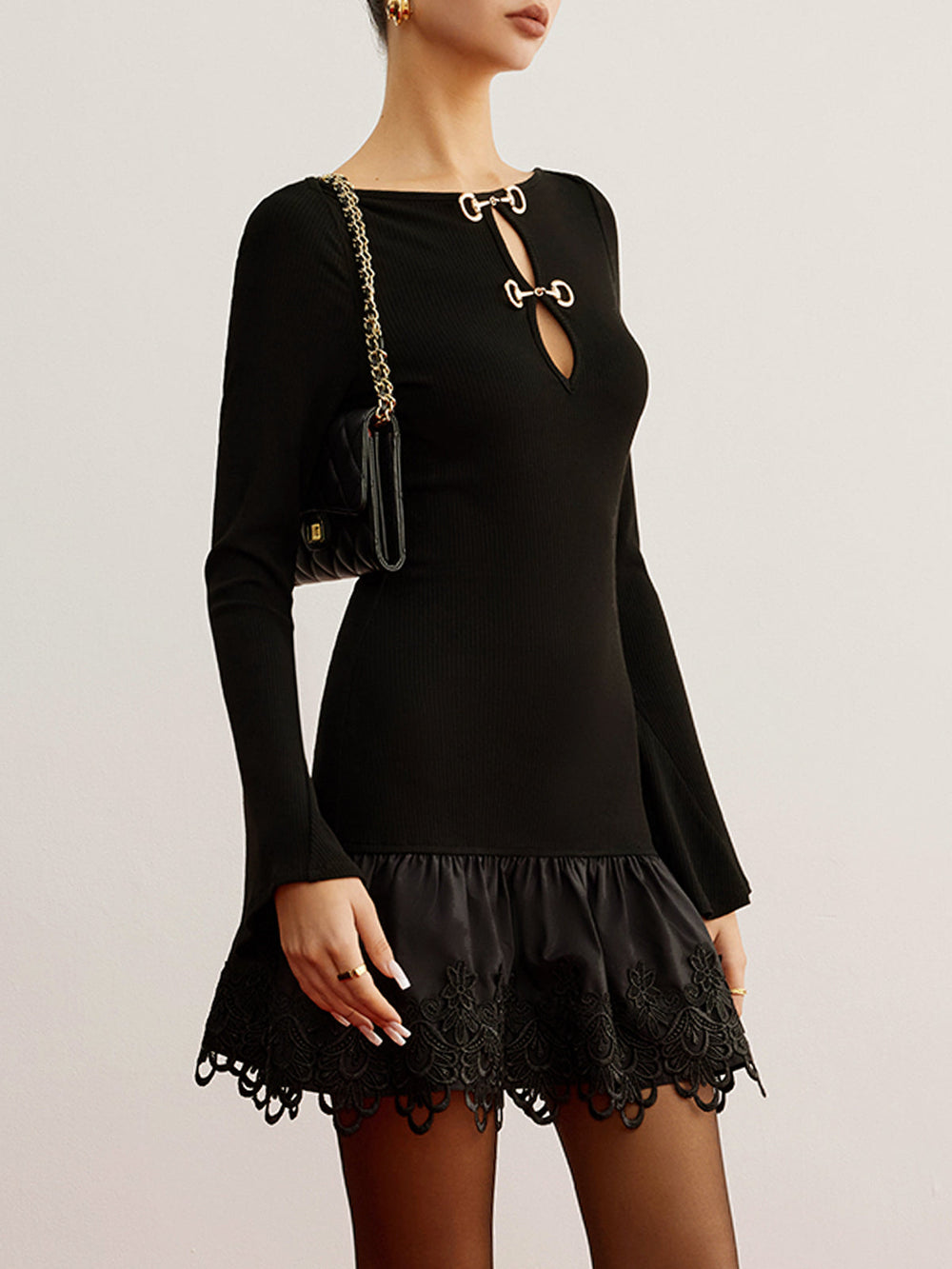Robe en Jersey à Découpes