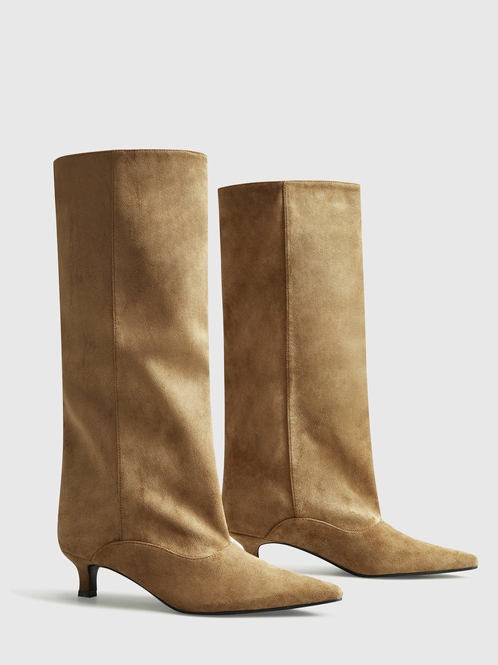 Bottes hautes en daim pour femme "Kitten"