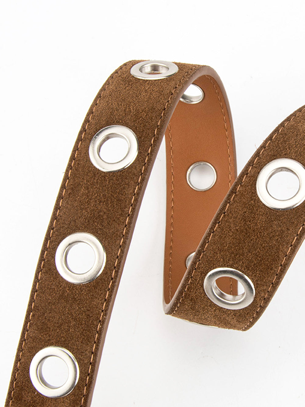 Ceinture fine à boucle en daim