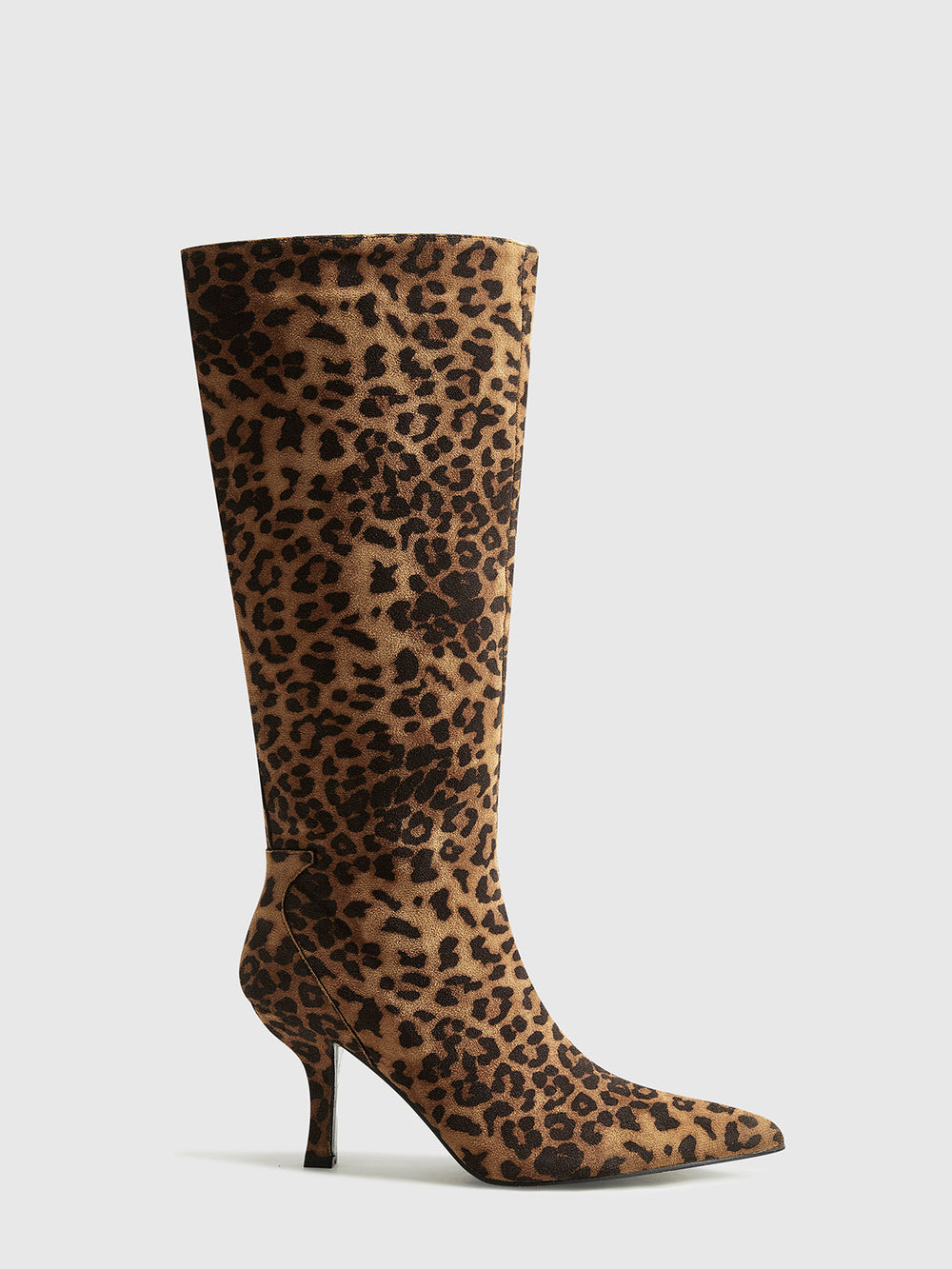 Bottes hautes zippées imprimé léopard