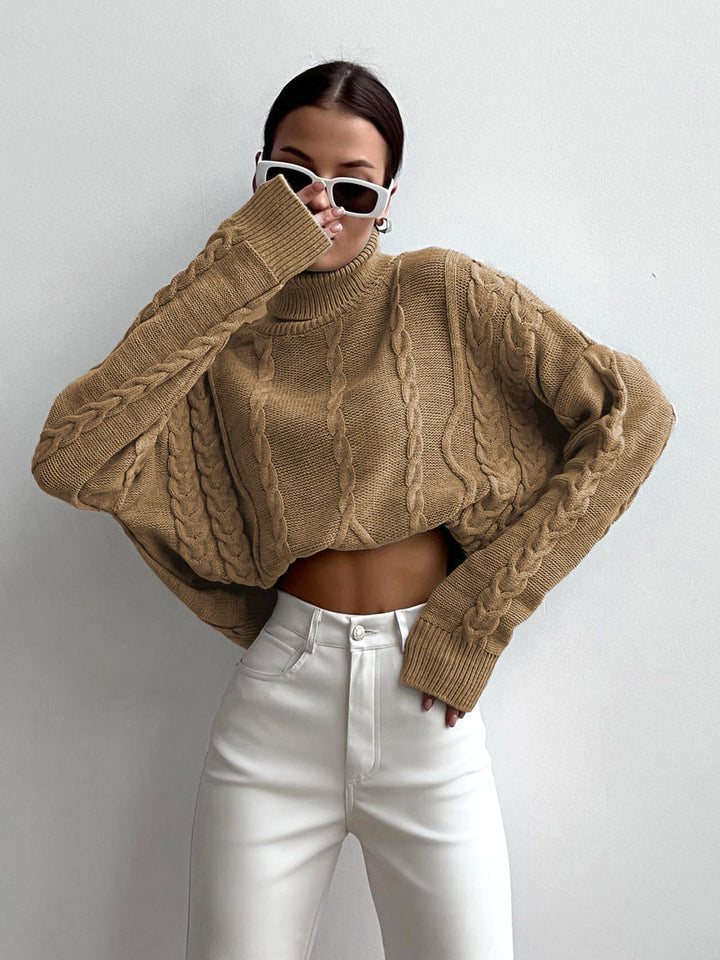 Pull en tricot à col roulé surdimensionné