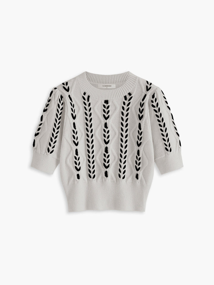 Haut en tricot à liseré contrastant