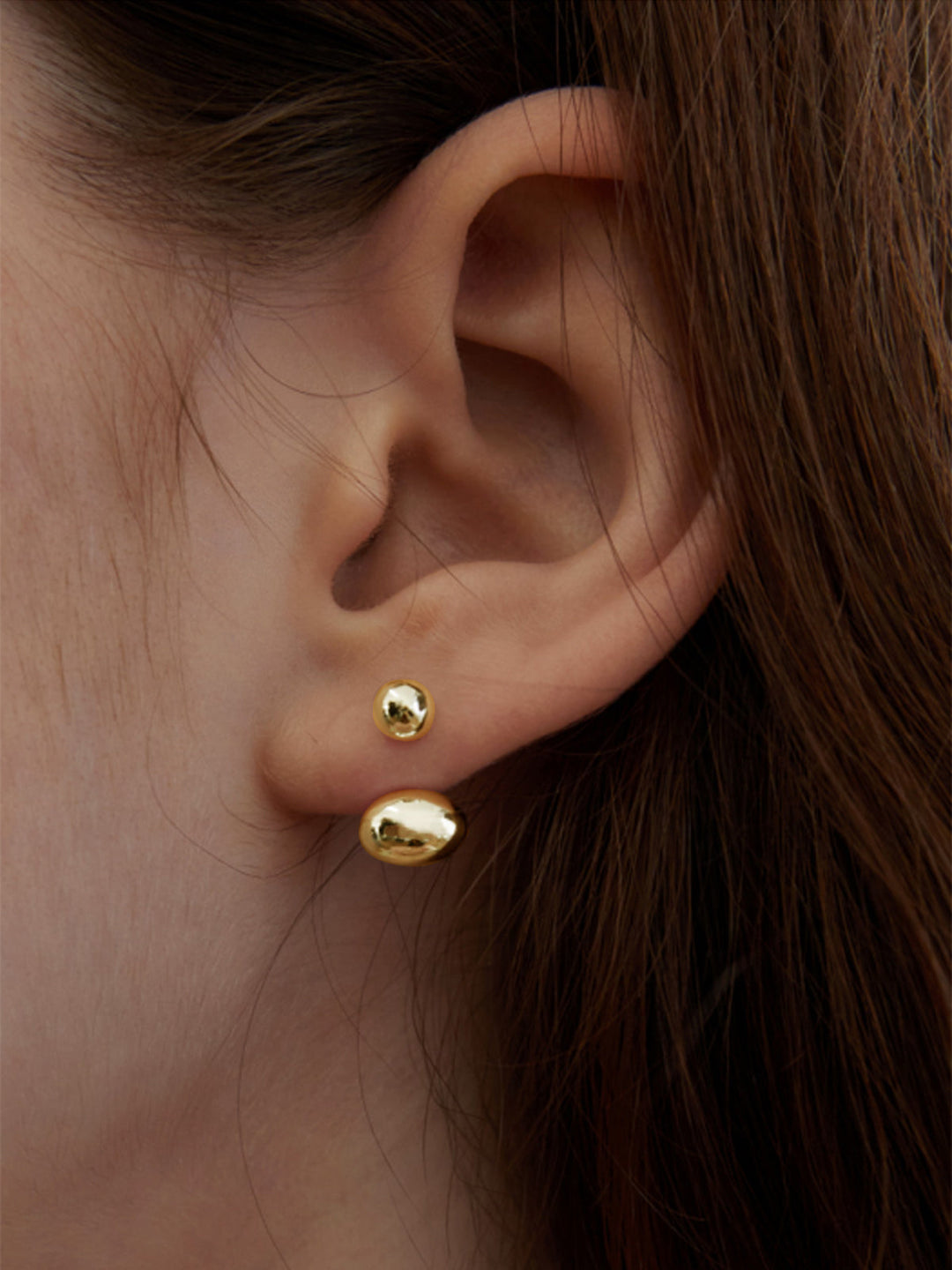 Boucles d'oreilles clous haricot ovale