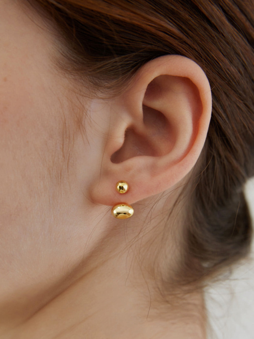 Boucles d'oreilles clous haricot ovale
