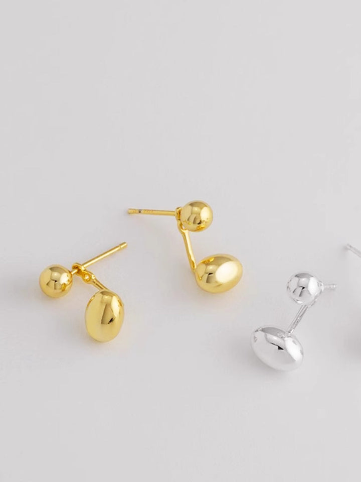 Boucles d'oreilles clous haricot ovale
