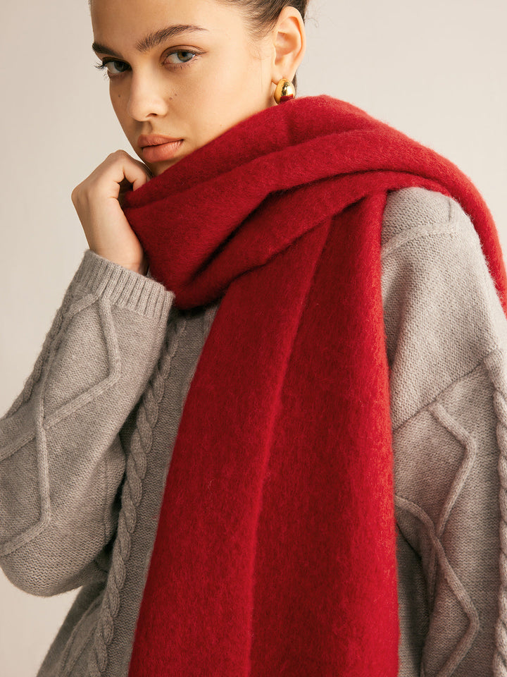 Foulard à glands minimaliste en mélange de laine