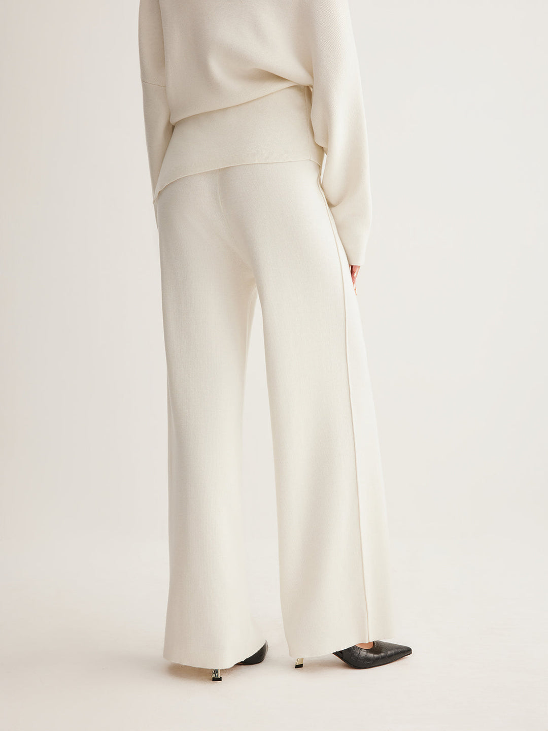 Pantalon à passepoil en mélange de laine