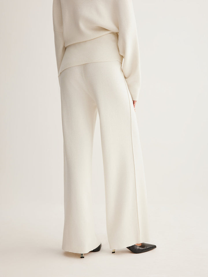 Pantalon à passepoil en mélange de laine