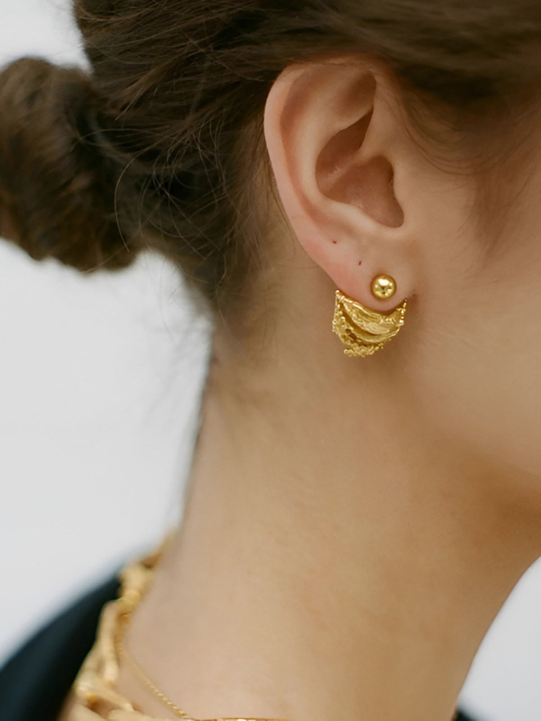 Boucles d'oreilles irrégulières courbes rétro
