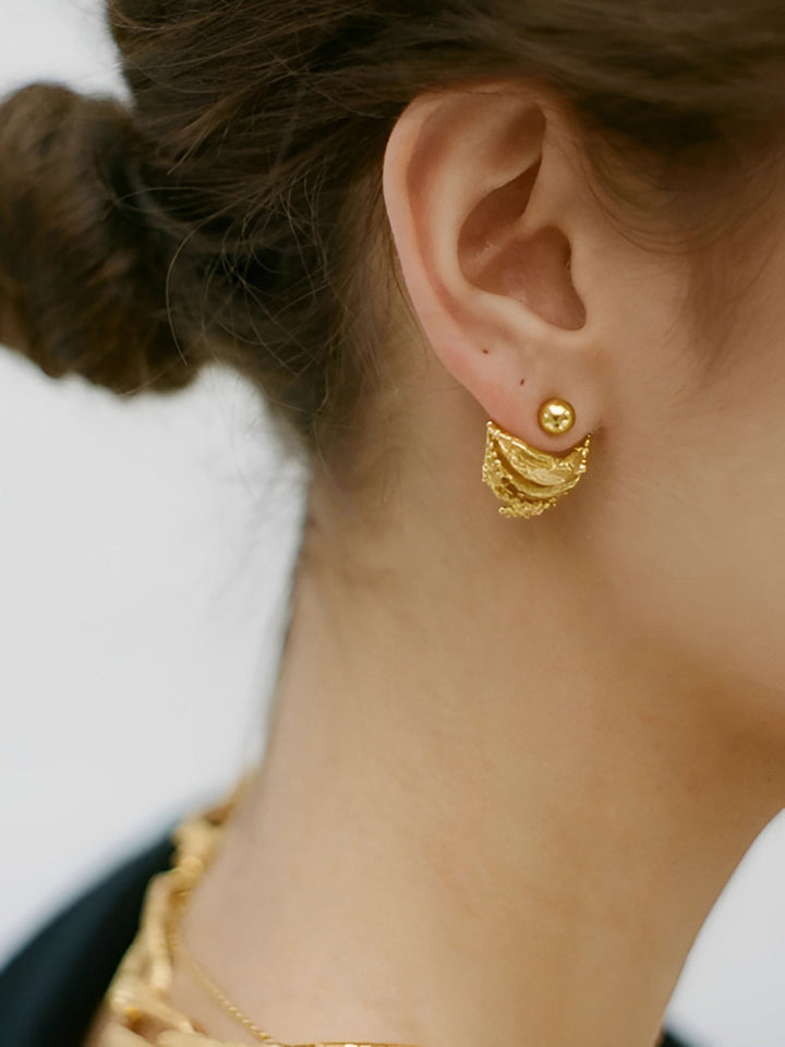 Boucles d'oreilles irrégulières courbes rétro