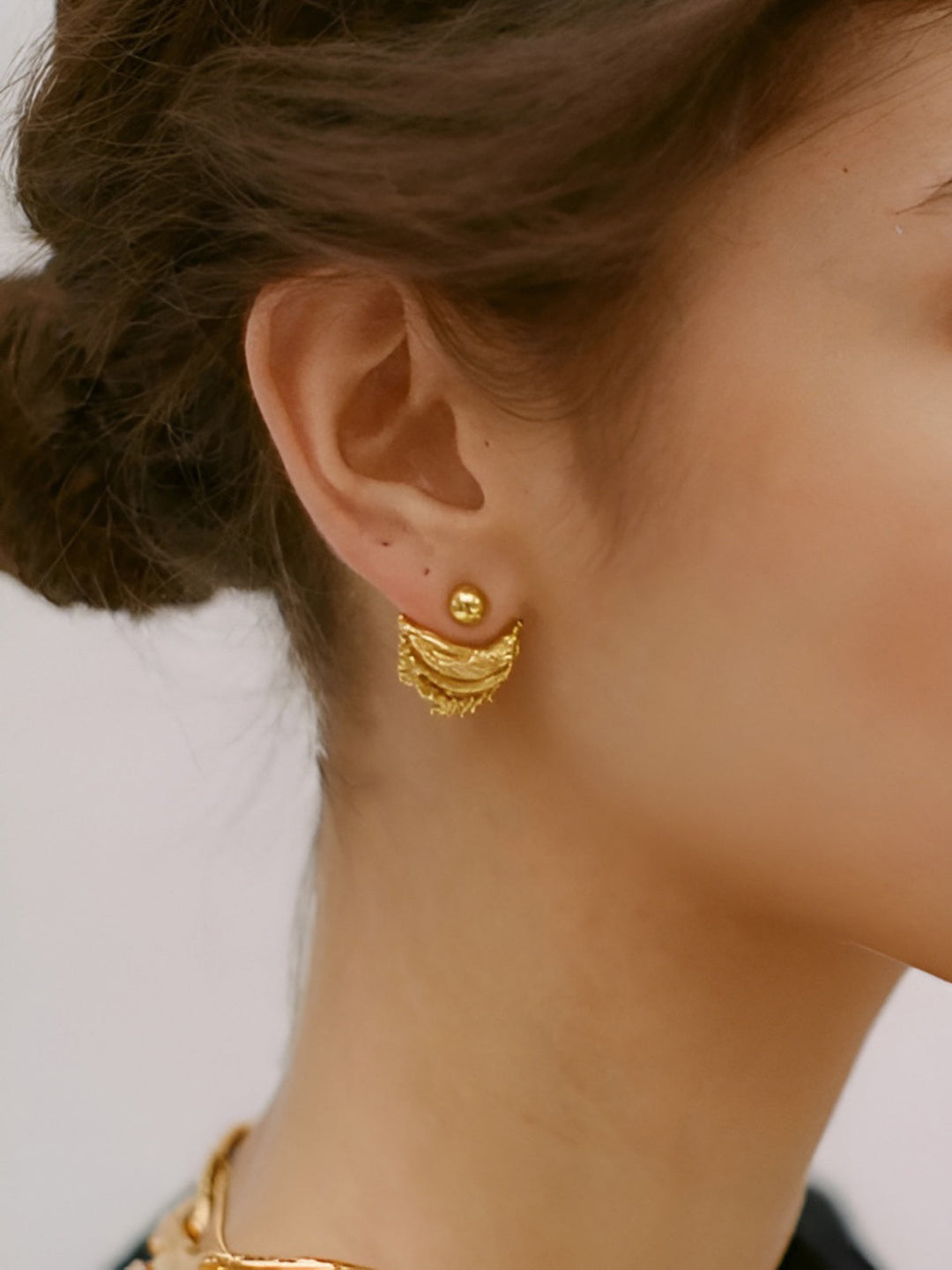 Boucles d'oreilles irrégulières courbes rétro