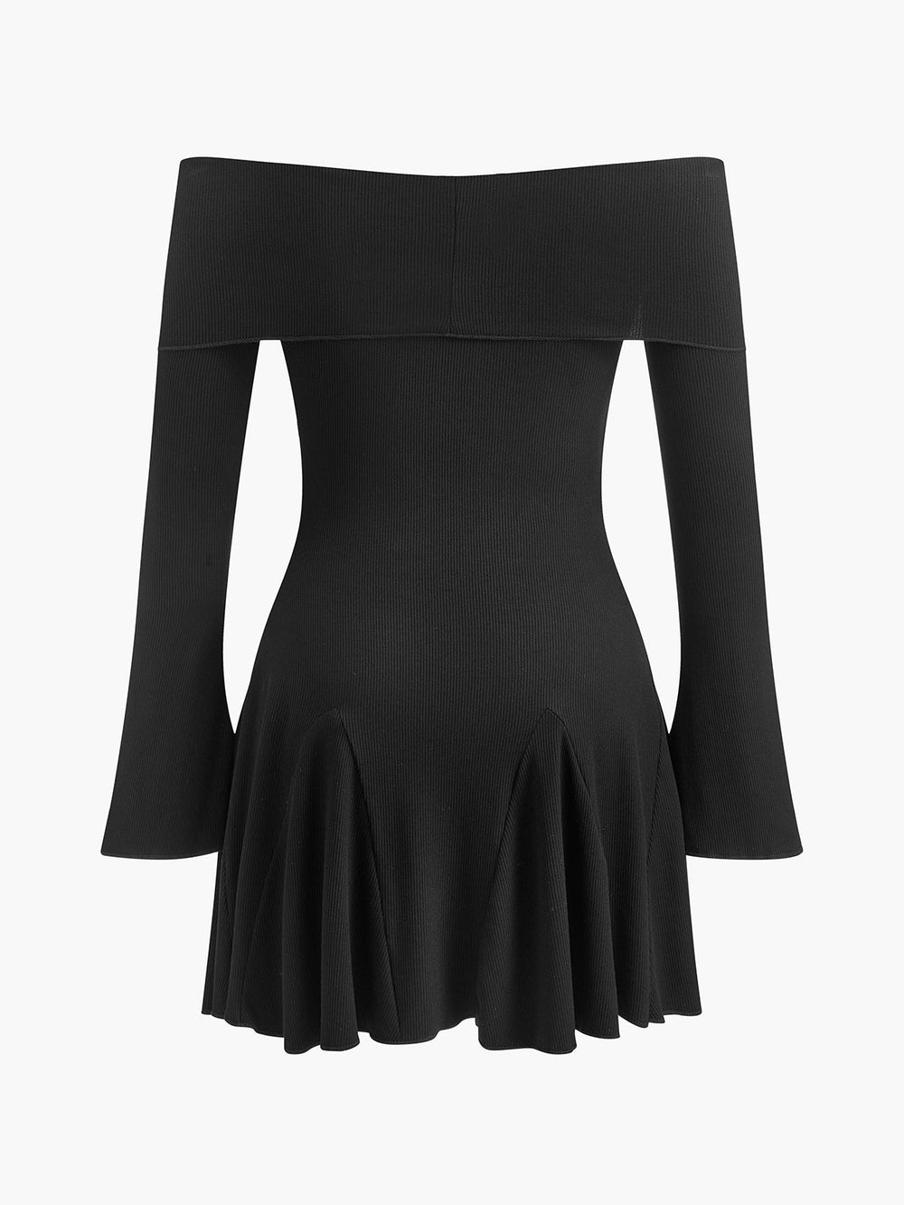 Robe Pull Maille Volantée Épaules Dégagées