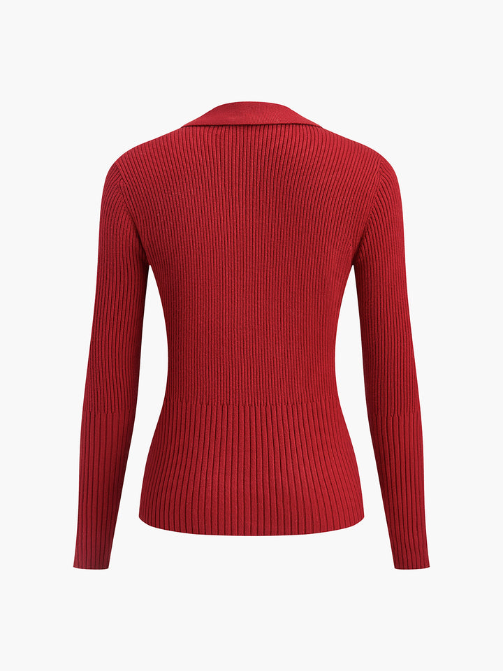 Cardigan Polo en Métal Nervuré
