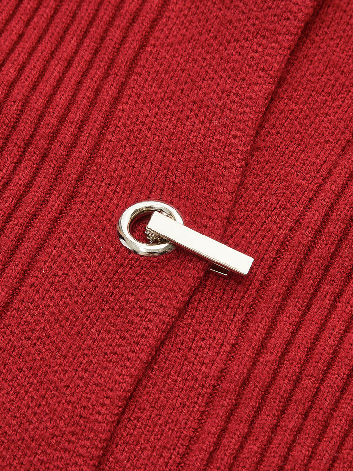 Cardigan Polo en Métal Nervuré