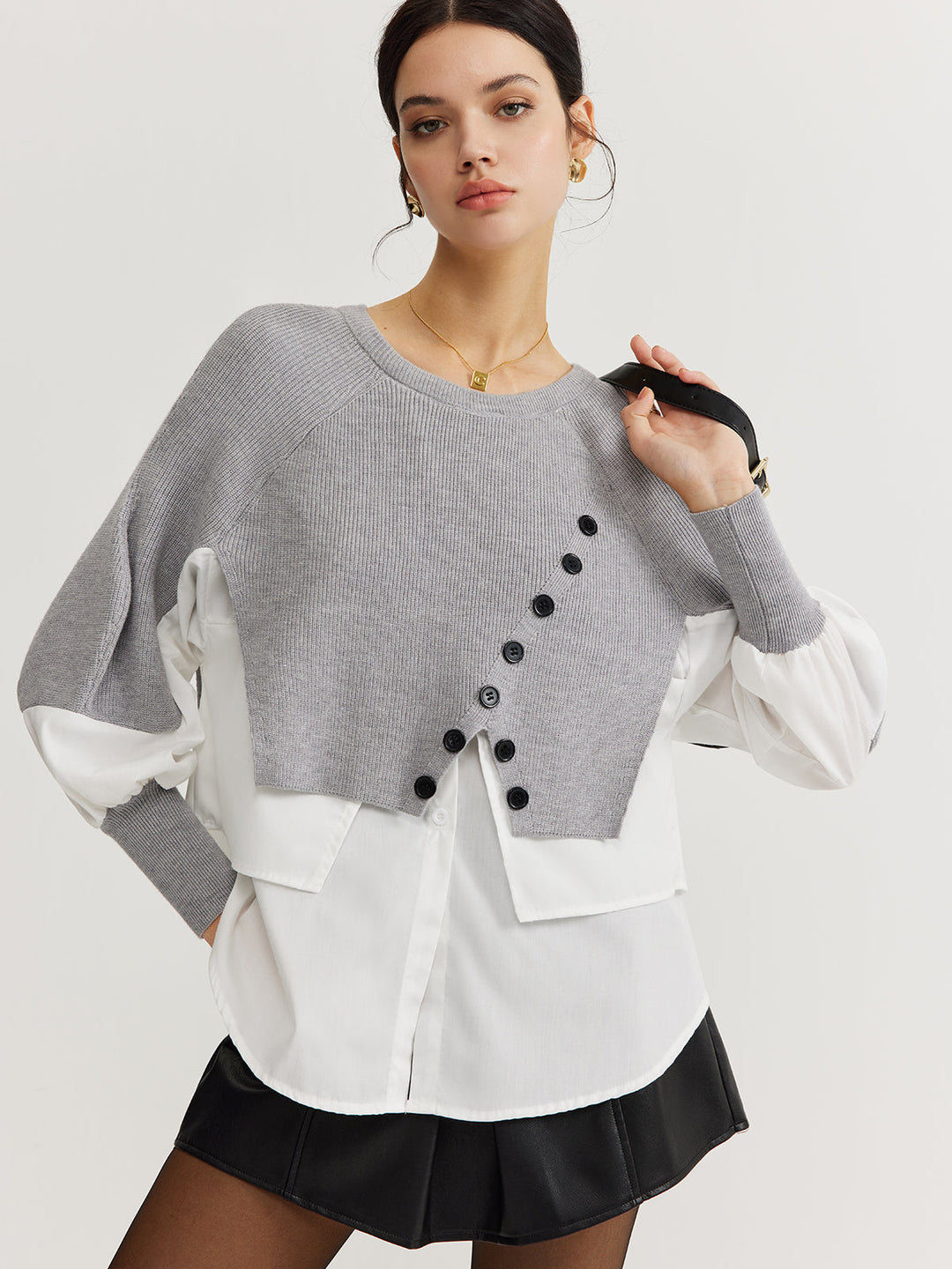 Haut en tricot à panneaux colorés