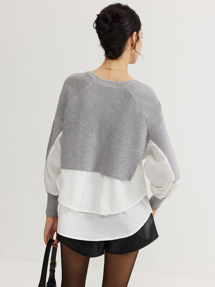 Haut en tricot à panneaux colorés