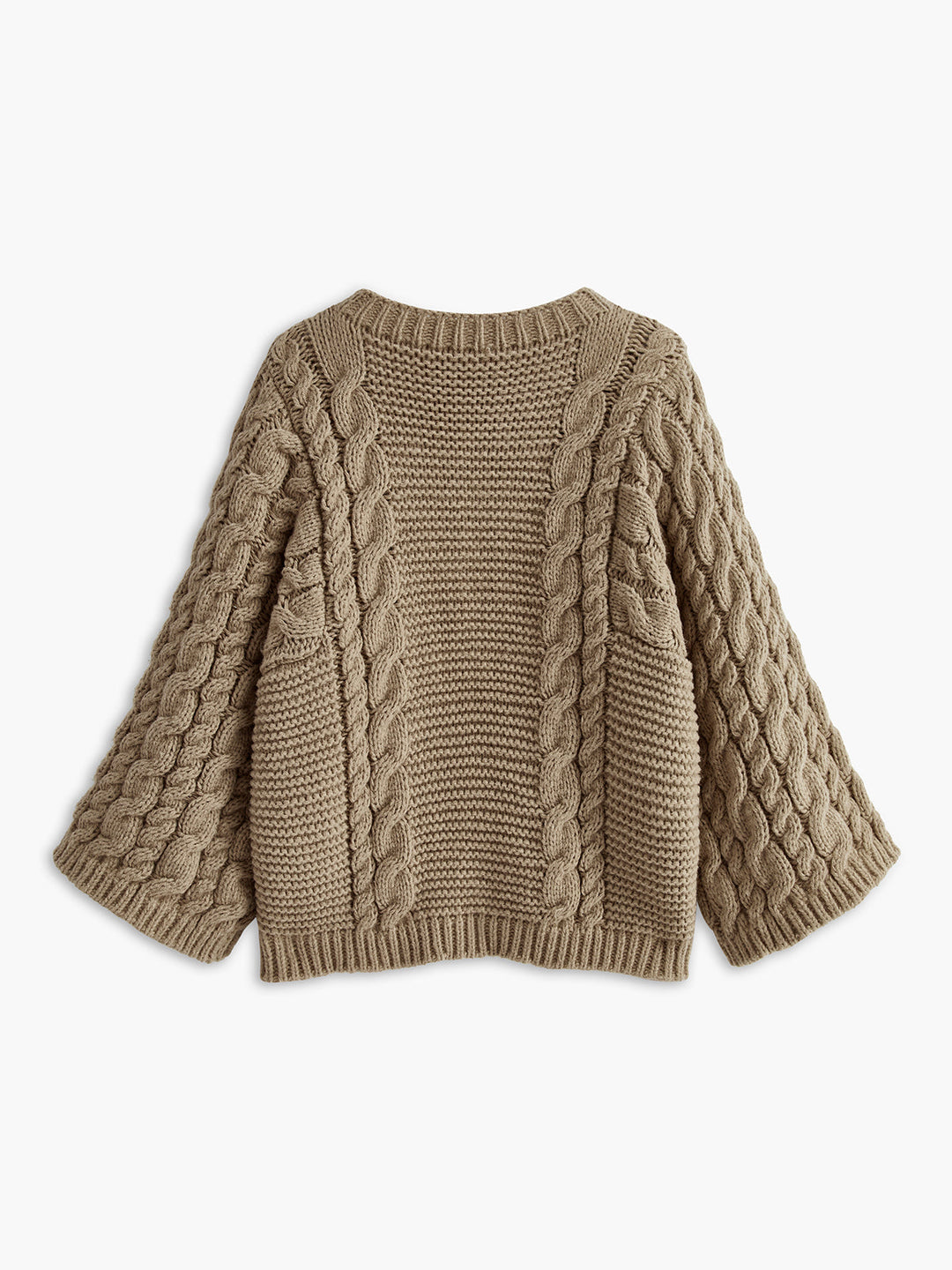 Pull en maille torsadée à col rond pour femme