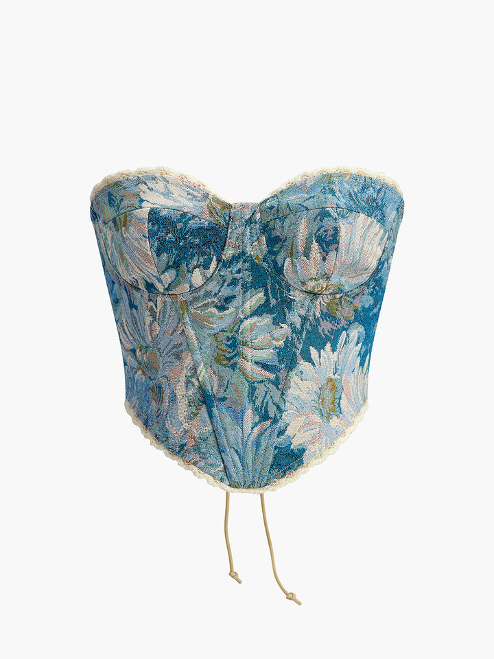 Corset à cordon floral