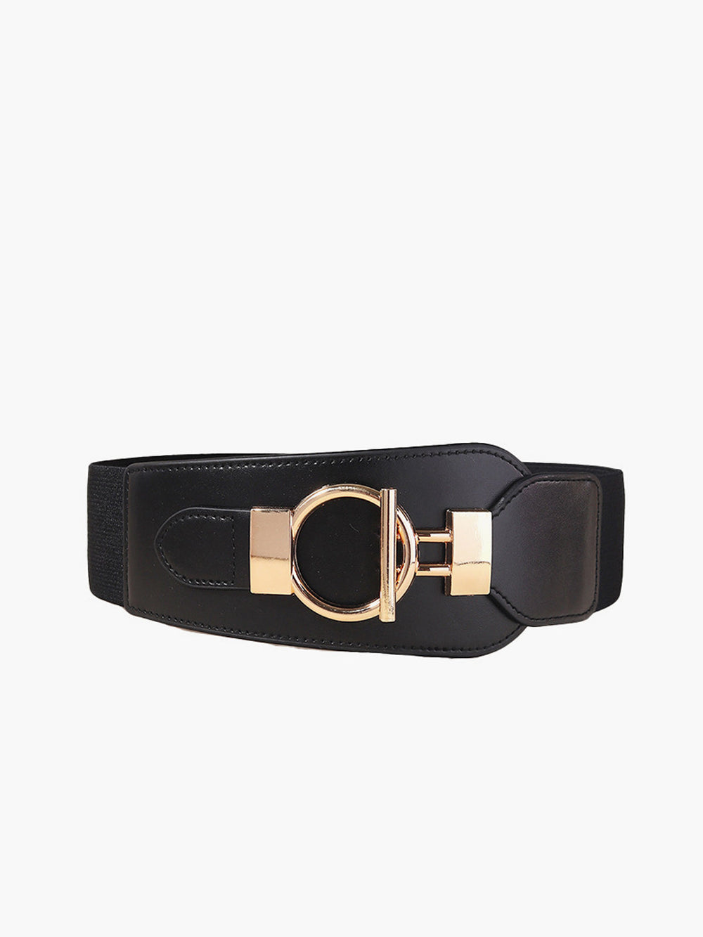 Ceinture élastique large à lacet en métal