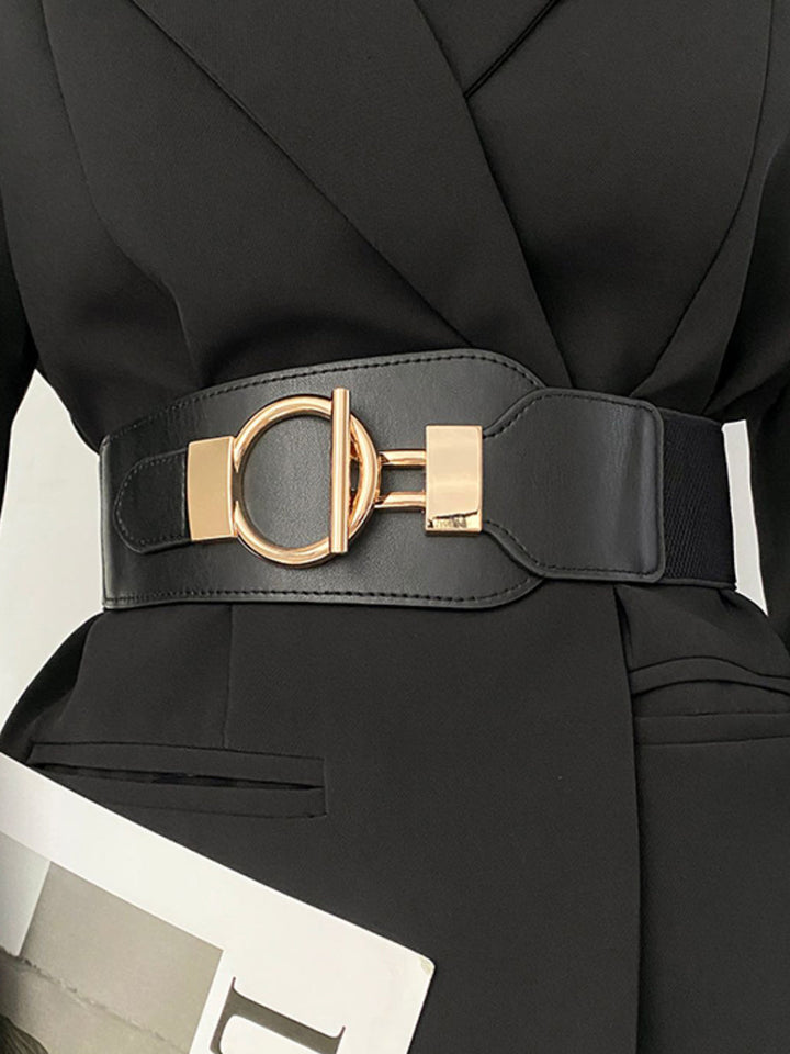 Ceinture élastique large à lacet en métal