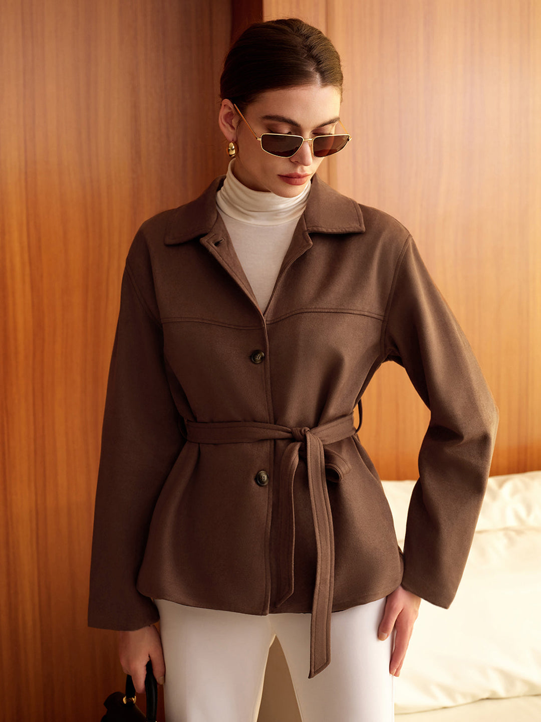 Veste Polo en Daim Ceinture Bohème