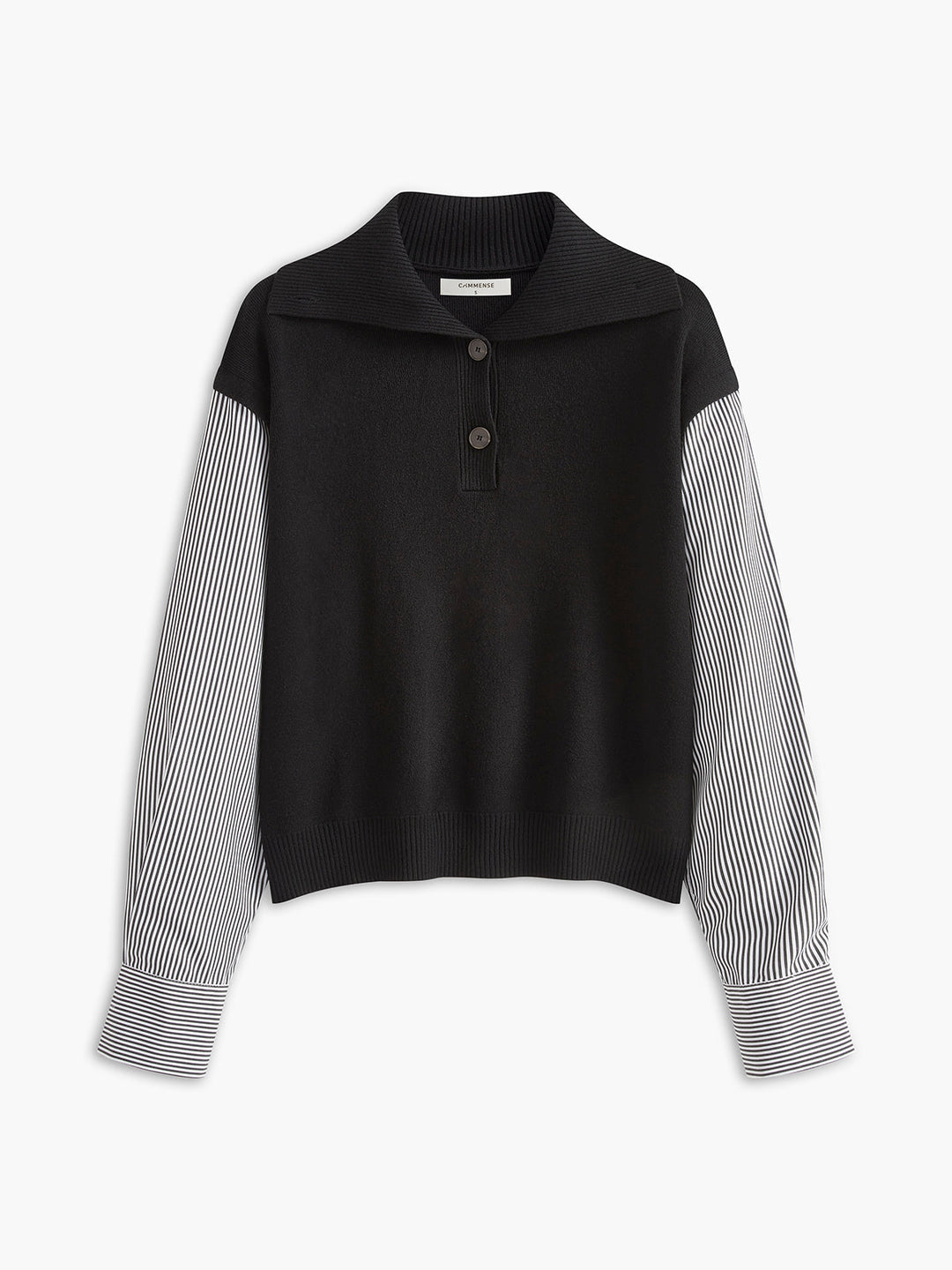 Pull en maille à blocs de couleur et revers