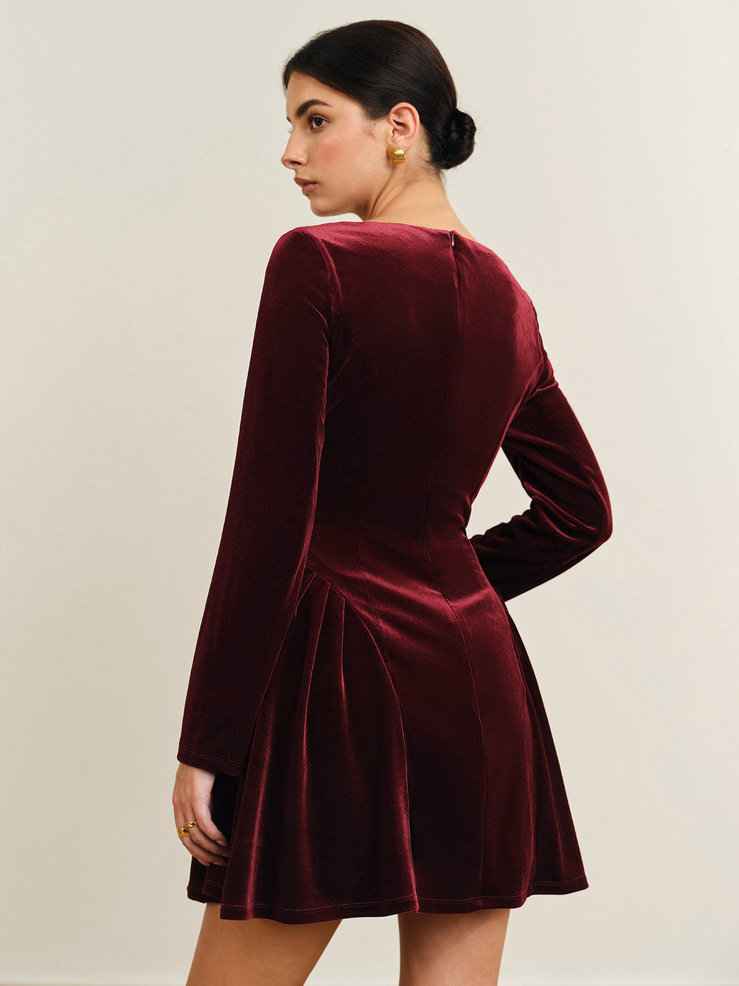 Robe à volants en velours