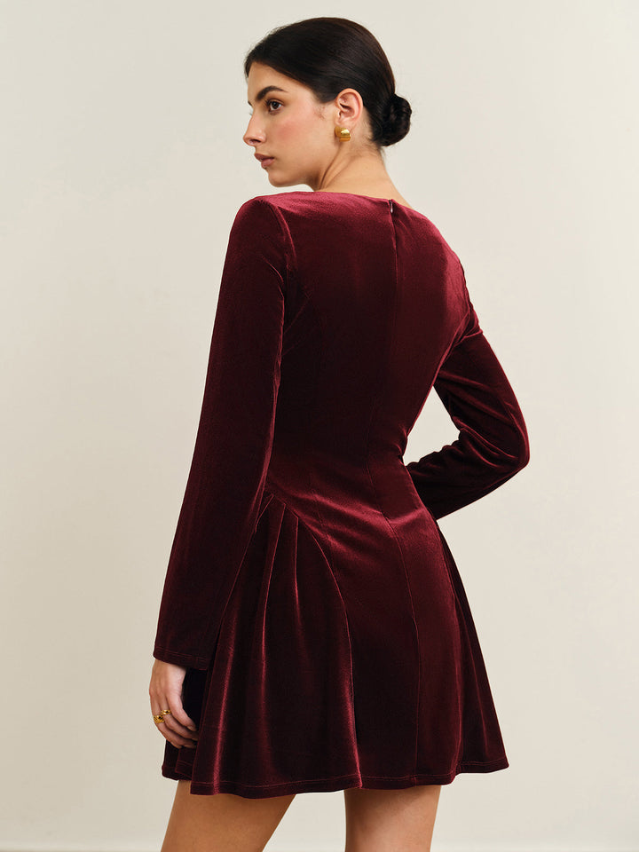 Robe à volants en velours