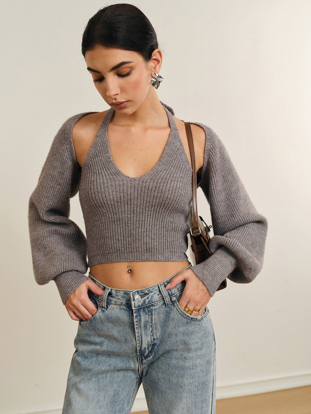 Pull Tricot Sweatsà Manches Chauve-souris